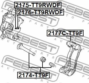 Febest 2176-TT9RWDF - Поршень, корпус скобы тормоза unicars.by