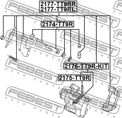 Febest 2176-TT9R-KIT - Ремкомплект, тормозной суппорт unicars.by