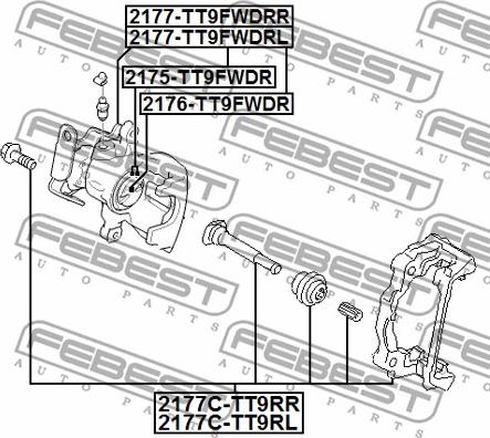 Febest 2177-TT9FWDRL - Тормозной суппорт unicars.by