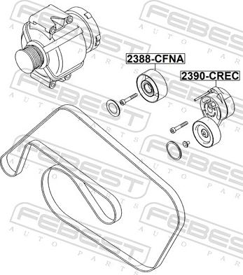 Febest 2390-CREC - Натяжитель, поликлиновый ремень unicars.by