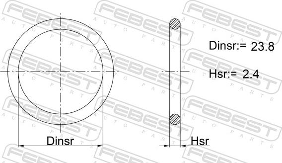 Febest 23400-023 - Уплотнительное кольцо, линия кондиционера unicars.by