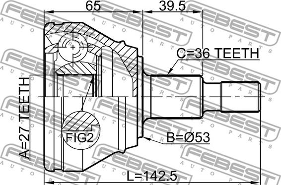 Febest 2310-033 - Шарнирный комплект, ШРУС, приводной вал unicars.by