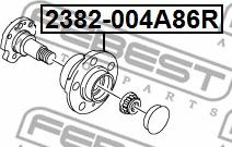 Febest 2382-004A86R - Ступица колеса, поворотный кулак unicars.by