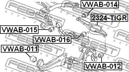 Febest VWAB-015 - Сайлентблок, рычаг подвески колеса unicars.by