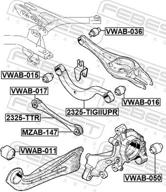 Febest 2325-TIGIIUPR - Рычаг подвески колеса unicars.by