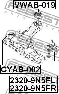 Febest 2320-9N5FL - Шаровая опора, несущий / направляющий шарнир unicars.by