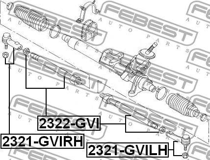 Febest 2322-GVI - Осевой шарнир, рулевая тяга unicars.by