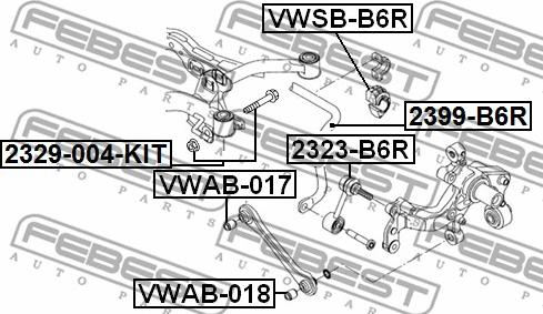 Febest VWSB-B6R - Втулка стабилизатора unicars.by