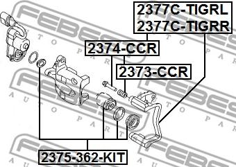 Febest 2375-362-KIT - Ремкомплект, тормозной суппорт unicars.by