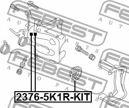 Febest 2376-5K1R-KIT - Ремкомплект, тормозной суппорт unicars.by