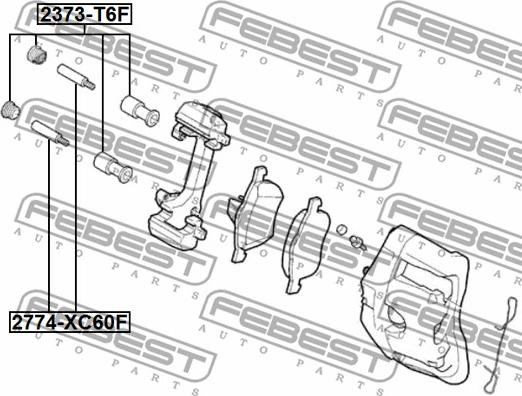 Febest 2774-XC60F - Направляющий болт, корпус скобы тормоза unicars.by