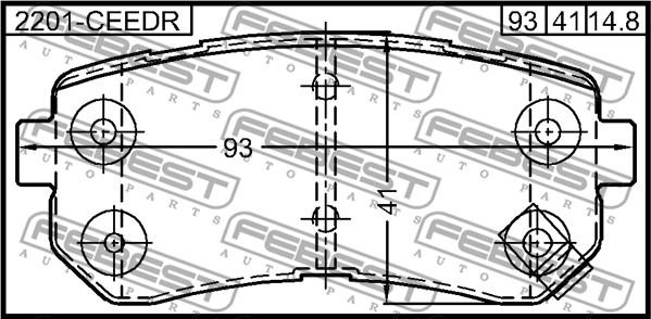 Febest 2201-CEEDR - Тормозные колодки, дисковые, комплект unicars.by