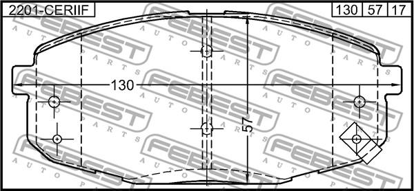 Febest 2201-CERIIF - Тормозные колодки, дисковые, комплект unicars.by