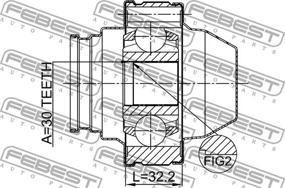 Febest 2211-FQSHA - Шарнир, продольный вал unicars.by