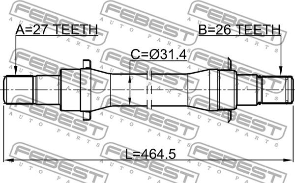 Febest 2212-SP4WDMT - Приводной вал unicars.by