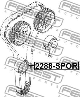 Febest 2288-SPOR - Направляющий ролик, зубчатый ремень ГРМ unicars.by