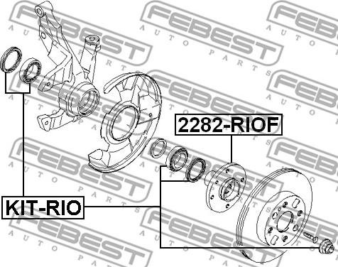 Febest KIT-RIO - Подшипник ступицы колеса unicars.by