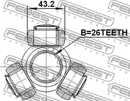 Febest 2716-S80T - Трипоид, муфта с шипами, приводной вал unicars.by