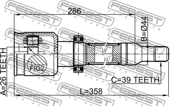 Febest 2711-S80RH - Шарнирный комплект, ШРУС, приводной вал unicars.by