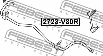 Febest 2723-S80R - Тяга / стойка, стабилизатор unicars.by