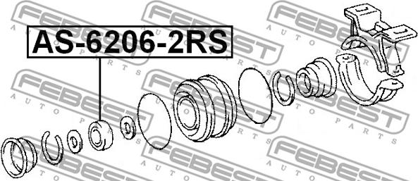 Febest AS-6206-2RS - Подшипник карданного вала, центральная подвеска unicars.by