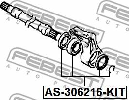 Febest AS-306216-KIT - Подшипник, приводной вал unicars.by