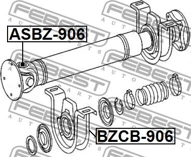 Febest ASBZ-906 - Шарнир, продольный вал unicars.by