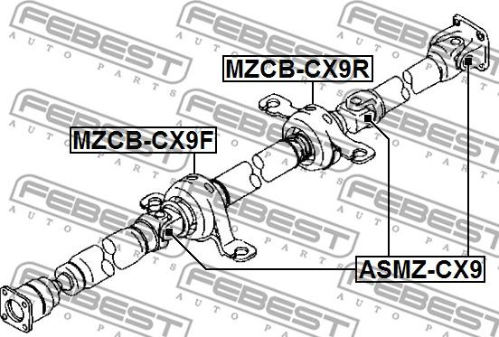 Febest MZCB-CX9F - Подшипник карданного вала, центральная подвеска unicars.by