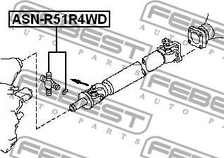 Febest ASN-R51R4WD - Шарнир, продольный вал unicars.by