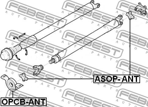 Febest ASOP-ANT - Шарнир, продольный вал unicars.by