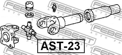 Febest AST-23 - Шарнир, продольный вал unicars.by