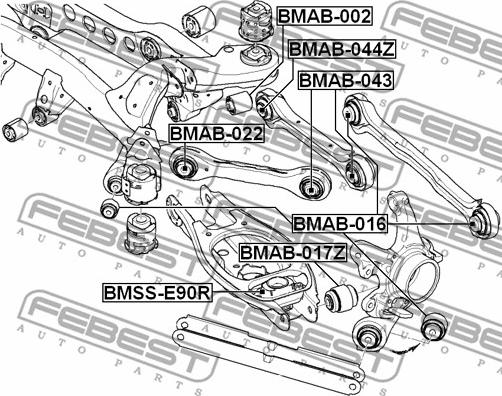 Febest BMAB-044Z - Сайлентблок, рычаг подвески колеса unicars.by