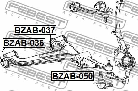 Febest BZAB-050 - Сайлентблок, рычаг подвески колеса unicars.by