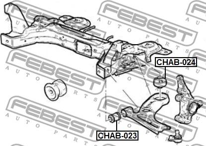 Febest CHAB-024 - Сайлентблок, рычаг подвески колеса unicars.by