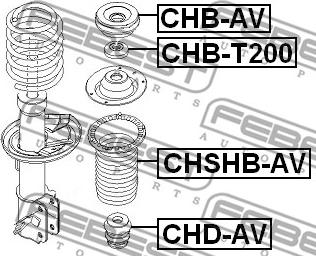 Febest CHB-AV - Опора стойки амортизатора, подушка unicars.by