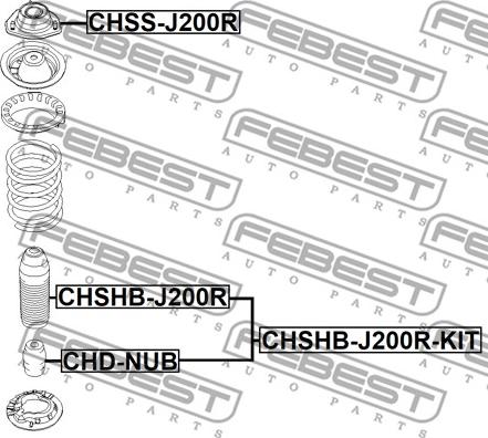 Febest CHSHB-J200R-KIT - Пылезащитный комплект, амортизатор unicars.by