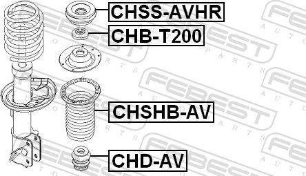 Febest CHSS-AVHR - Опора стойки амортизатора, подушка unicars.by