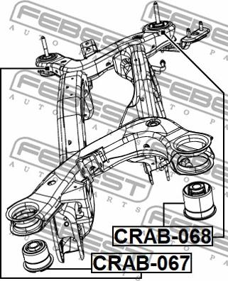 Febest CRAB-068 - Сайлентблок балки моста unicars.by