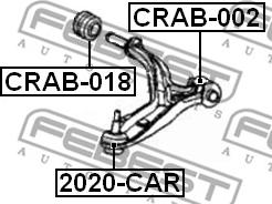 Febest CRAB-018 - Сайлентблок, рычаг подвески колеса unicars.by