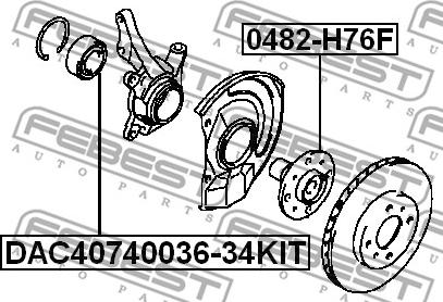 Febest DAC40740036-34KIT - Подшипник ступицы колеса unicars.by