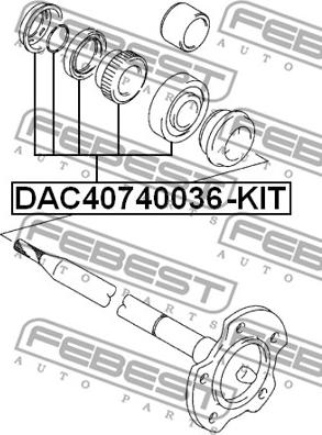 Febest DAC40740036-KIT - Комплект подшипника ступицы колеса unicars.by