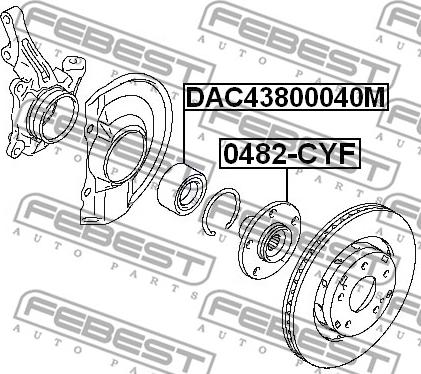 Febest DAC43800040M - Подшипник ступицы колеса unicars.by