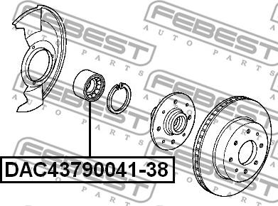 Febest DAC43790041-38 - Подшипник ступицы колеса unicars.by