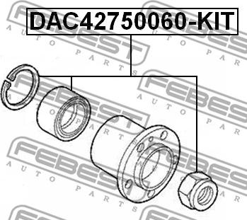 Febest DAC42750060-KIT - Комплект подшипника ступицы колеса unicars.by