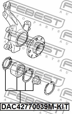 Febest DAC42770039M-KIT - Комплект подшипника ступицы колеса unicars.by