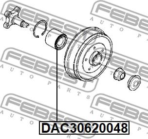 Febest DAC30620048 - Подшипник ступицы колеса unicars.by