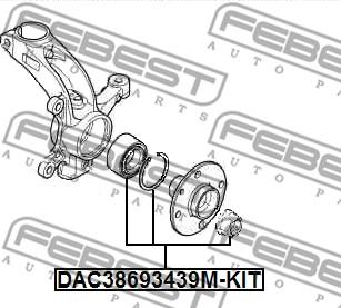 Febest DAC38693439M-KIT - Комплект подшипника ступицы колеса unicars.by