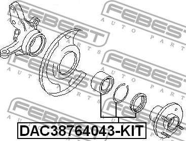 Febest DAC38764043-KIT - Подшипник ступицы колеса unicars.by