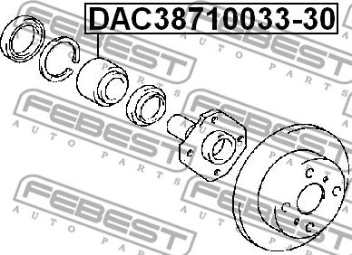 Febest DAC38710033-30 - Подшипник ступицы колеса unicars.by