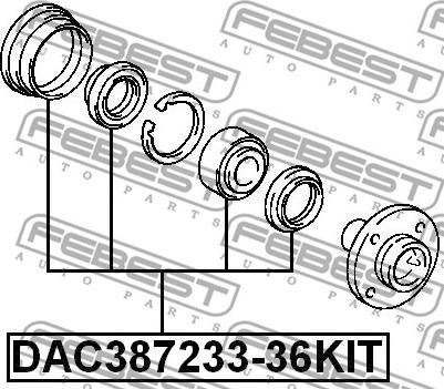 Febest DAC387233-36KIT - Комплект подшипника ступицы колеса unicars.by